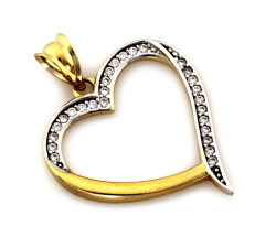 złote serduszko z cyrkoniami