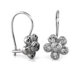 Srebrne kolczyki 925 kwiatuszki z cyrkoniami 1,21g