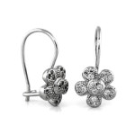 Srebrne kolczyki 925 kwiatuszki z cyrkoniami 1,21g