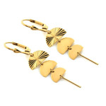 Złote wiszące diamentowane kolczyki 585