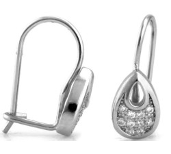 Srebrne kolczyki 925 łezki z białymi cyrkoniami