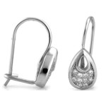 Srebrne kolczyki 925 łezki z białymi cyrkoniami