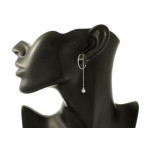 Srebrne kolczyki 925 koła z wiszącymi łańcuszkami