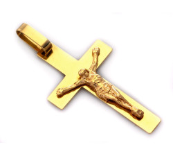 Złoty krzyż 585 Krzyżyk z Jezusem Chrzest 2,75g