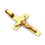 Złoty krzyż 585 Krzyżyk z Jezusem Chrzest 2,75g