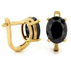 Złoty komplet biżuterii 585 elegancki czarne cyrkonie 4,89g