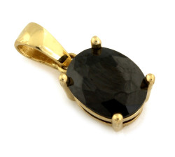 Złoty komplet biżuterii 585 elegancki czarne cyrkonie 4,89g