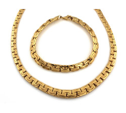 Złoty komplet biżuterii 585 ekskluzywny splot 21,70g