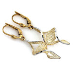 złote skręcane ażurowe kolczyki 375