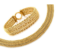 Złoty komplet biżuterii 585 łańcuszkowy splot 41,12g