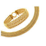 Złoty komplet biżuterii 585 łańcuszkowy splot 41,12g