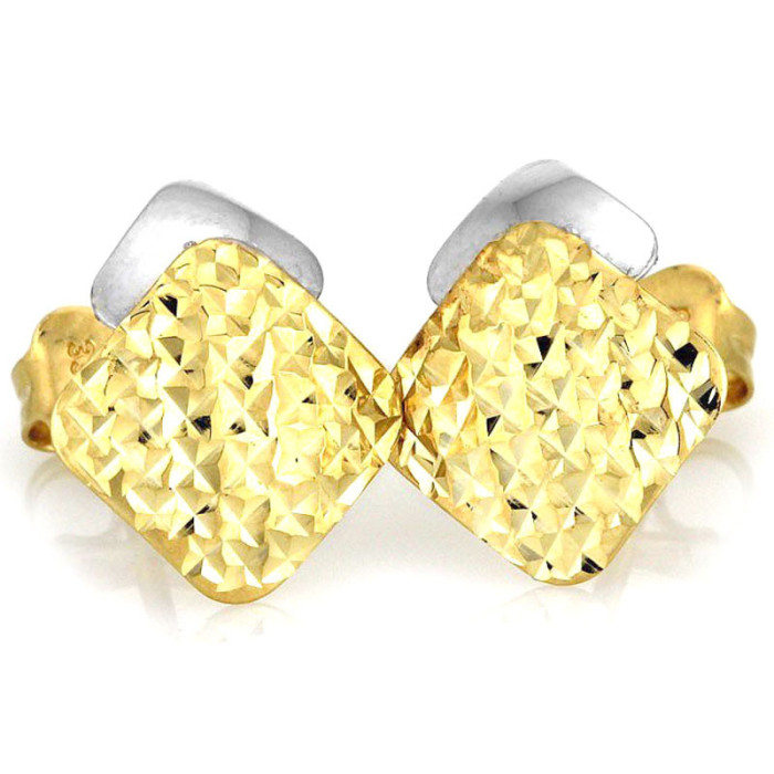 Złote kolczyki 375 diamentowane