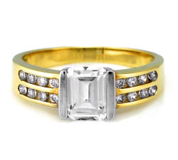 dwukolorowy pierścionek 585