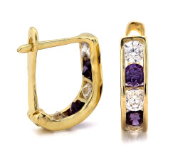 złote kolczyki z cyrkoniami 375