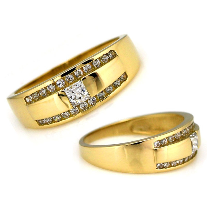 złoty pierścionek bez cyrkonii