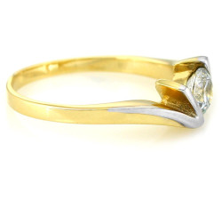 pierścionek z cyrkonią 585