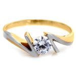 dwukolorowy pierścionek na zaręczyny