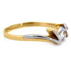 pierścionek z żółtego i białego złota 585