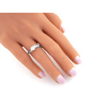 pierścionek z białego złota 585