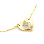 Złoty naszyjnik 585 dwukolorowy z krzyżykiem