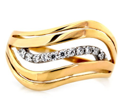 złoty pierścionek bez cyrkonii