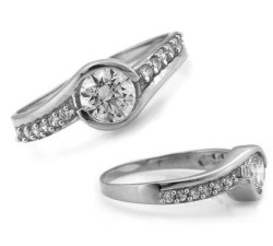 złoty pierścionek bez cyrkonii