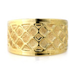 Pierścionek ze złota 375 szeroki obrączkowy wzór