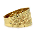 Pierścionek ze złota 375 szeroki obrączkowy wzór