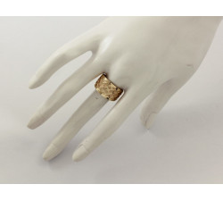 Pierścionek ze złota 375 szeroki obrączkowy wzór