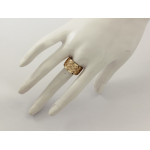 Pierścionek ze złota 375 szeroki obrączkowy wzór