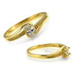 Złoty pierścionek 375 zaręczynowy z cyrkonią