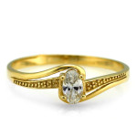 Złoty pierścionek 375 zaręczynowy z cyrkonią