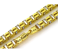 Złoty łańcuszek 585 męski z białym złotem