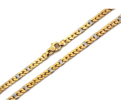 Złoty łańcuszek 585 pancerka dwukolorowa
