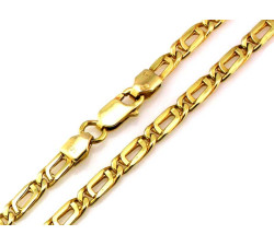 Złoty łańcuszek 585 z prostokątnych ogniw