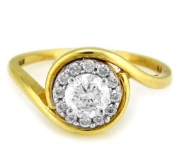 złoty pierścionek bez cyrkonii