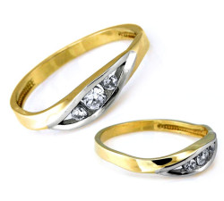 Złoty pierścionek dwa kolory