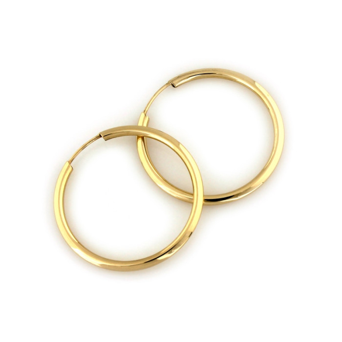 Złote kolczyki 585 klasyczne złote koła