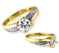 złoty pierścionek bez cyrkonii