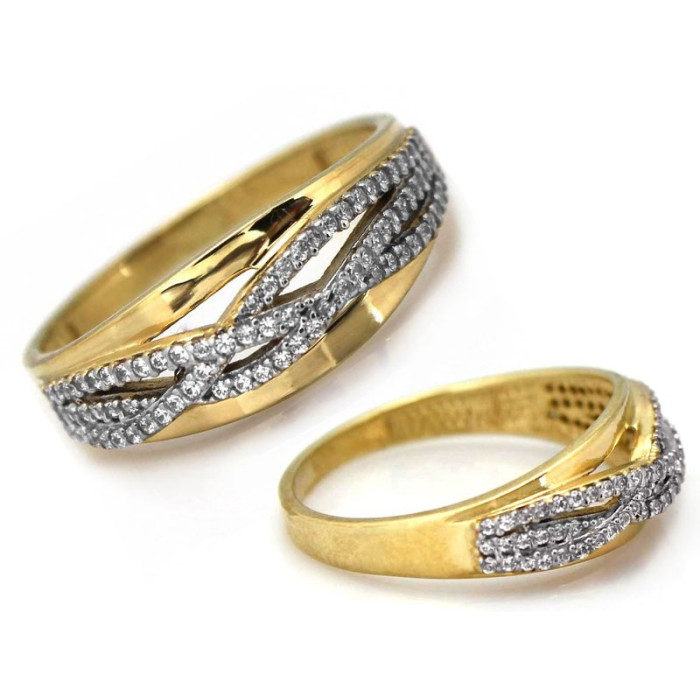 złoty pierścionek bez cyrkonii