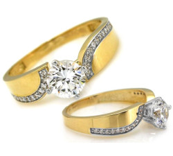 Złoty pierścionek  z kamieniami