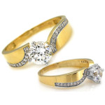 Złoty pierścionek  z kamieniami