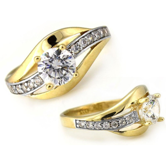 złoty pierścionek bez cyrkonii