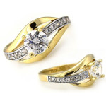 złoty pierścionek bez cyrkonii