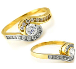 złoty pierścionek bez cyrkonii