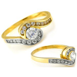 złoty pierścionek bez cyrkonii