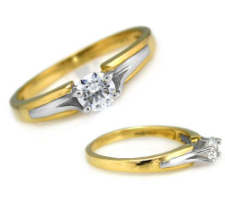 złoty pierścionek bez cyrkonii