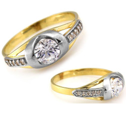 złoty pierścionek bez cyrkonii