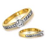 Złoty pierścionek na zaręczyny