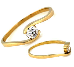 złoty pierścionek bez cyrkonii